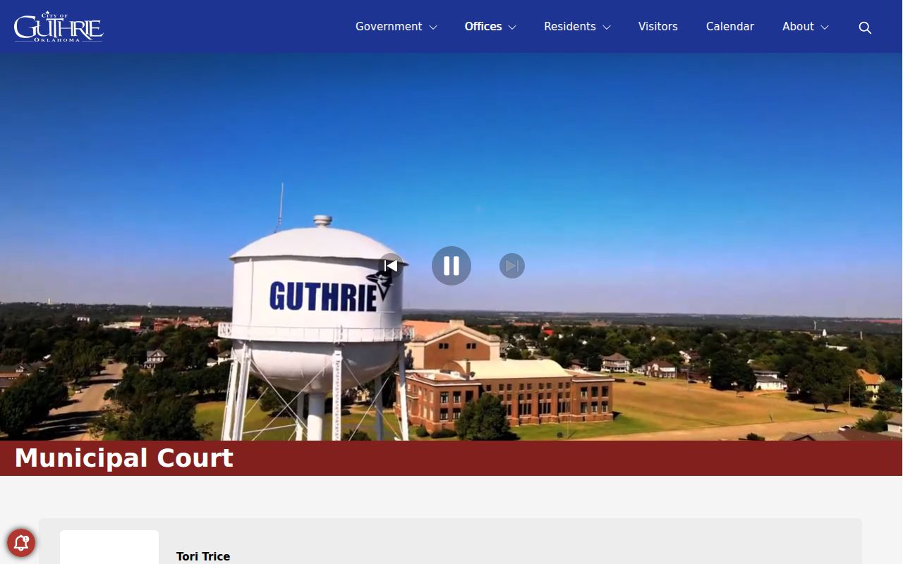 Guthrie warrant records municipal court City Hall location