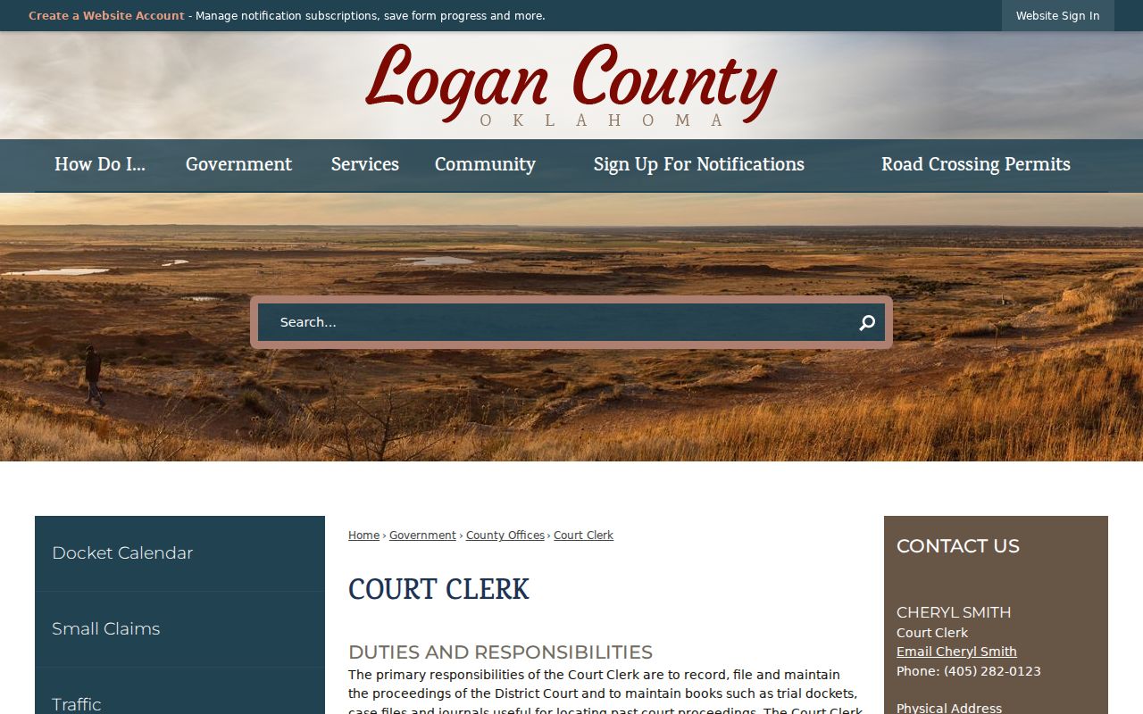 Logan County warrant records Court Clerk office information