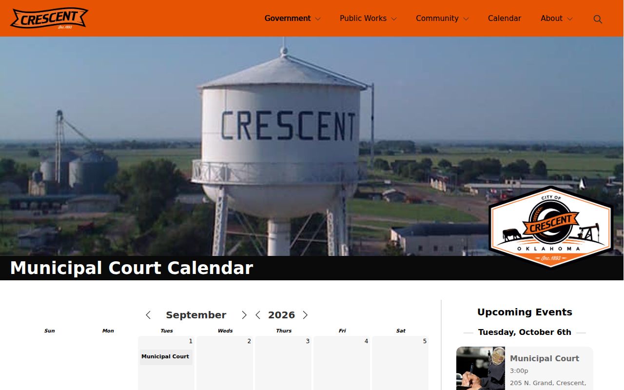 Logan County city court warrant records municipal calendar interface